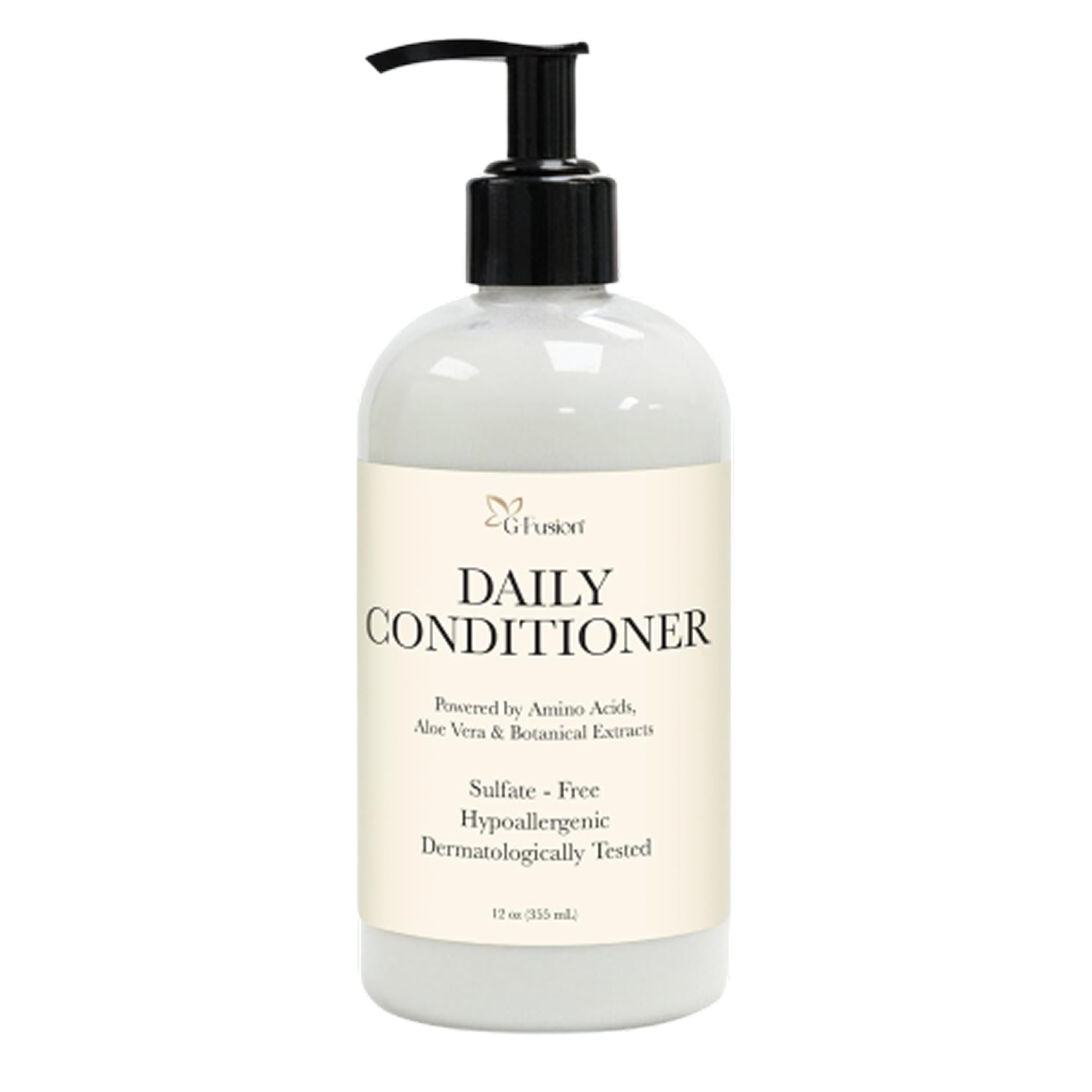 Bottle of daily conditioner with pump on a white background